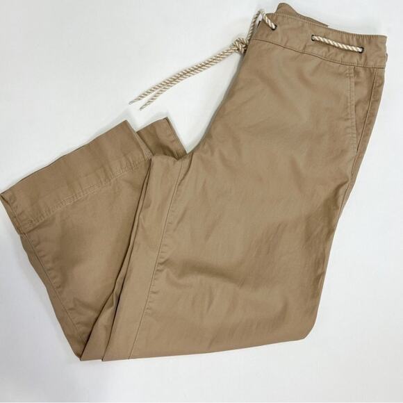 Talbots Women's 4 Pants Wide Leg Crop Khaki Rope Wide Leg - Picture 1 of 9